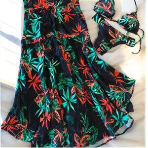 Cia Maritima Tropical Bikini Set with Skirt - Top L, Bottom S, Skirt S
